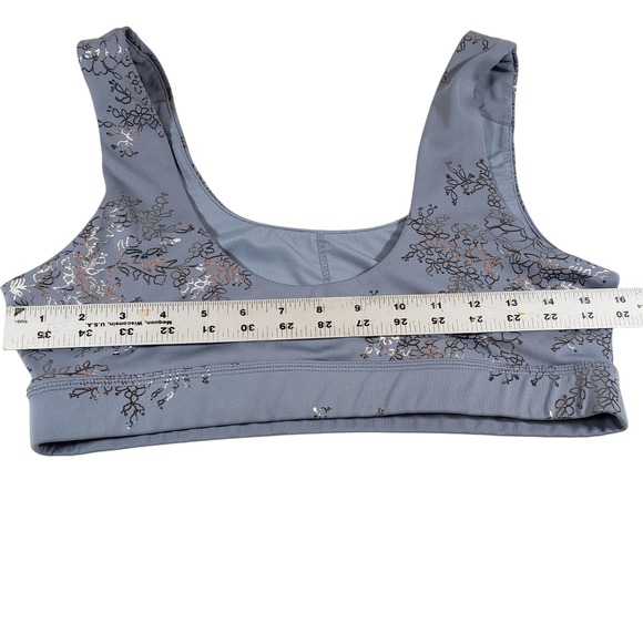 GLYDER Blue Snowflake Print Sports Bra Tank Top Size L Athletic Fitness - Picture 5 of 6